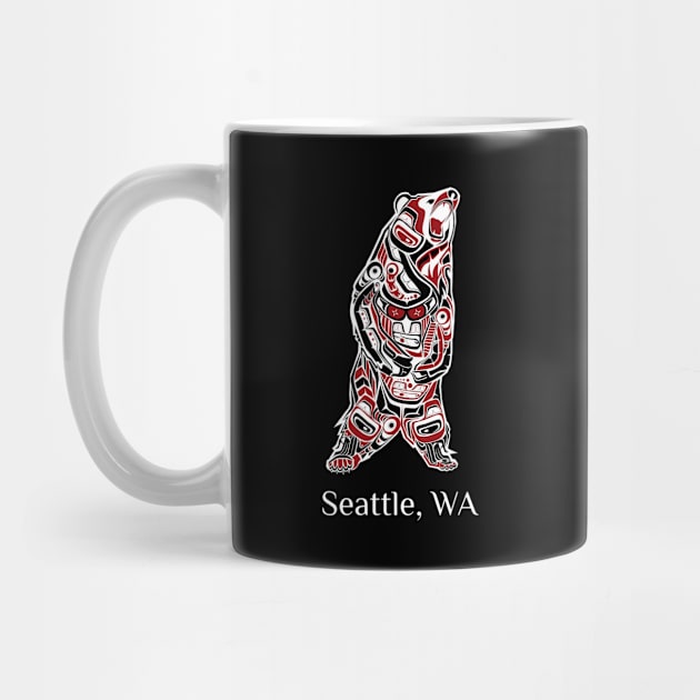 Seattle Washington Native American Indian Brown Grizzly Bear Gift by twizzler3b